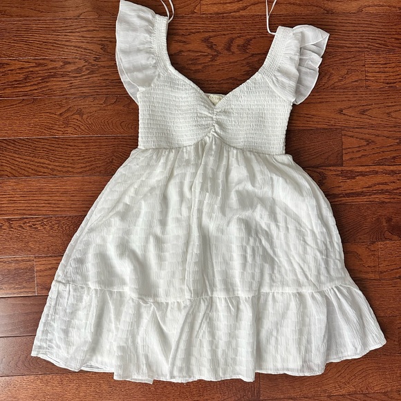 White Ruffled Dress - Picture 1 of 5